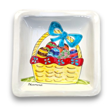 Square Dish 24x24 Easter Basket - Limited Edition de simone pottery Square Dish 24x24 Easter Basket - Limited Edition de simone pottery